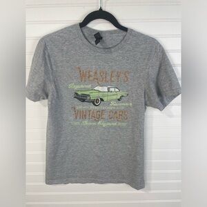 Gildan Harry Potter Weasley’s Vintage Cars Gray Graphic Short Sleeve Shirt Small